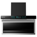 Wholesale high suction range hood for home kitchen small self-cleaning 7-shaped exhaust top side double range hood