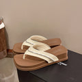 French chic minimalist flat sandals for women - summer 2025 outdoor wear, flat beach roman toe sandals, non-slip