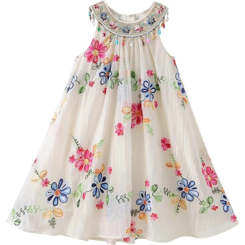Girls' summer dresses  new styles: chic kids' princess dress, tank dress, girls' vacation halter sundress
