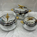 3pcs gold-plated and silver-plated 3-piece thermal insulation box 1l-2l-3.5l