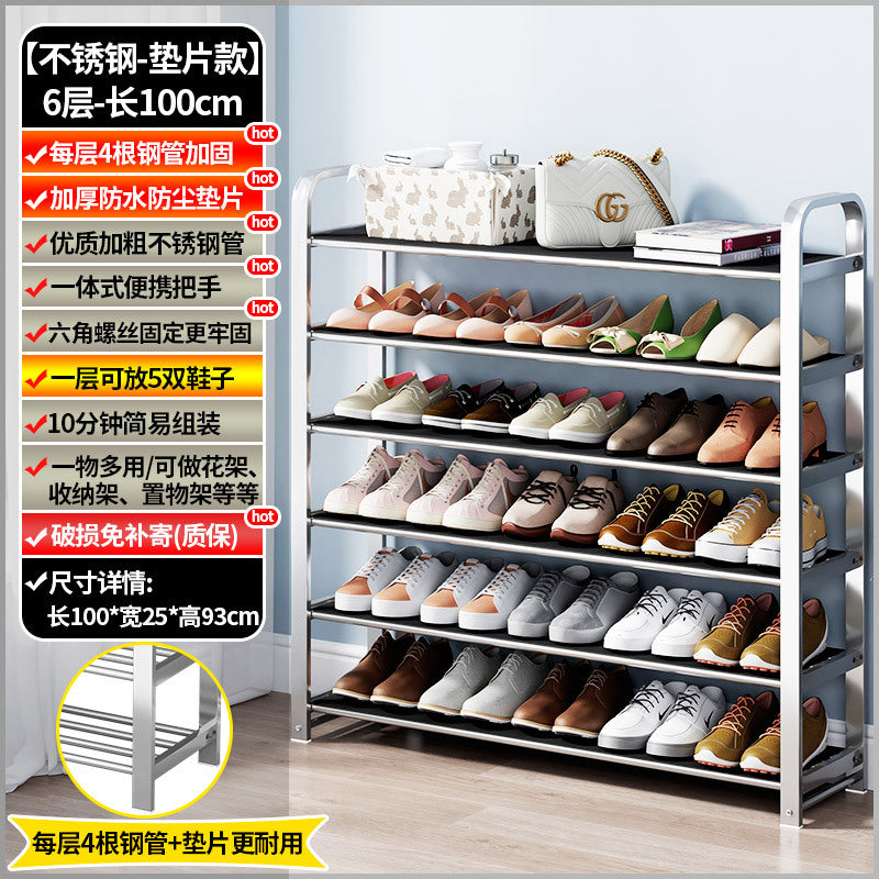 【factory direct】multi-tier stainless steel entryway shoe rack - perfect for dorms, apartments, and rental properties