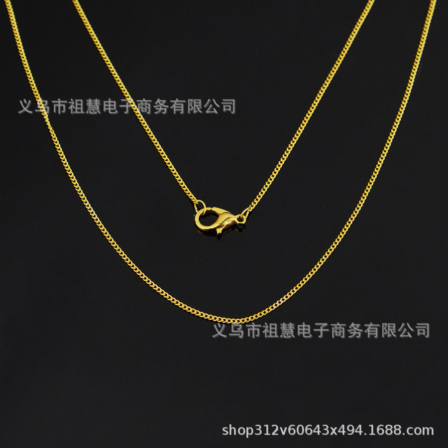 1pcs necklace men's and women's gold/copper chain link cuban necklace jewelry diy wholesale