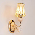 Wall lamp led bedside lamp bedroom room wall lamp glass high-end crystal wall lamp european yunlai