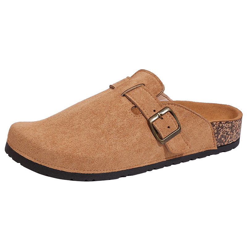 Cross-border Kenbo Bantao men's 2025 summer new cork-soled bag head cool tray shoes women wear lazy flat-soled single shoes