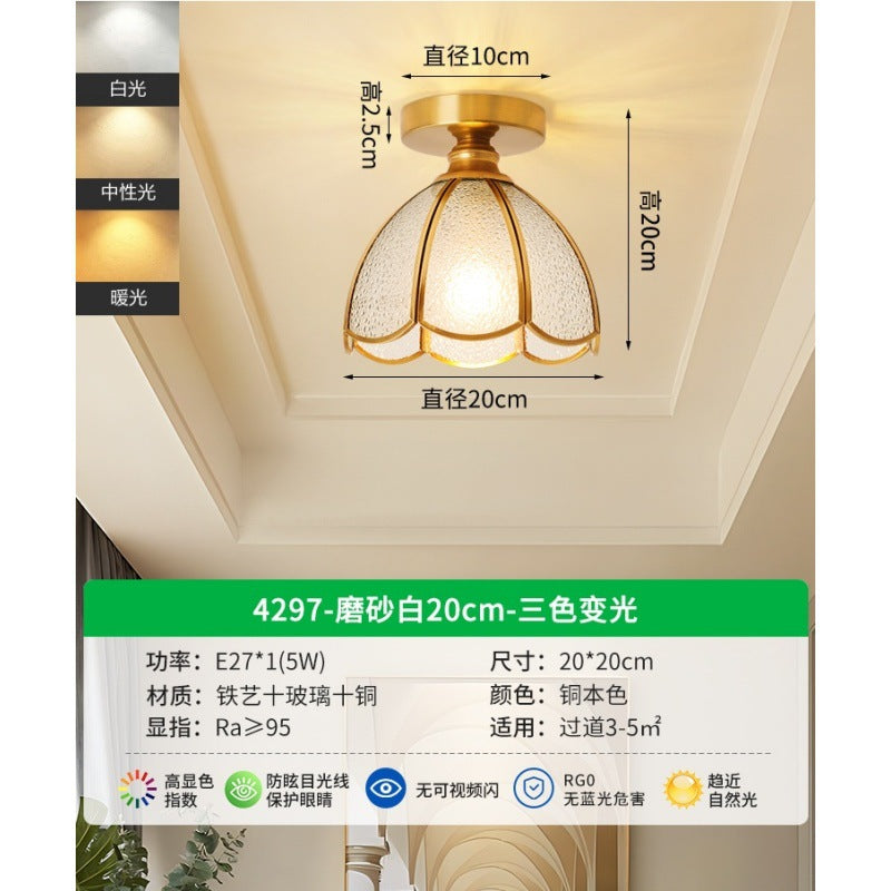 Huiyuan Entrance Light Aisle Light Luxury Retro Corridor Ceiling Light Home Light Medieval Balcony Lighting E