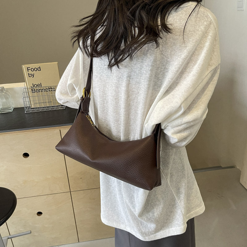 Retro niche design bag women's autumn and winter 2025 new trendy fashion shoulder underarm bag soft leather texture messenger bag