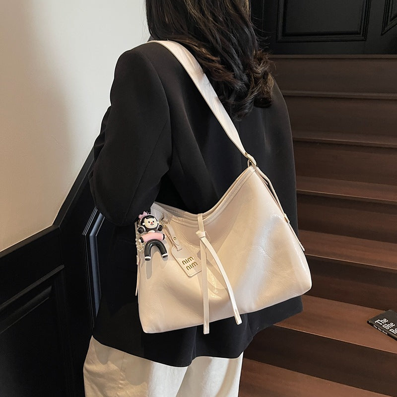 Simple bag women's 2025 summer new fashion versatile shoulder bag large capacity commuter tote bag messenger women's bag
