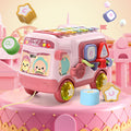 Hand percussion piano infant and child educational toy bus two-in-one eight-tone hand percussion piano rattle instrument boys and girls toys