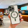Suitable for apple 16 transparent electroplated magnetic phone case 13 all-inclusive iphonexr comes with lens film 14 protective cover