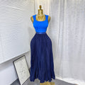Chicsweeteasiest for match skirt women's frenchhigh waistslimming looka fairy skirt medium long pleated draped skirt