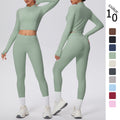 Cloud-feel outdoor compression yoga set for women - cropped high-waisted running workout outfit, quick-dry activewear two-piece set