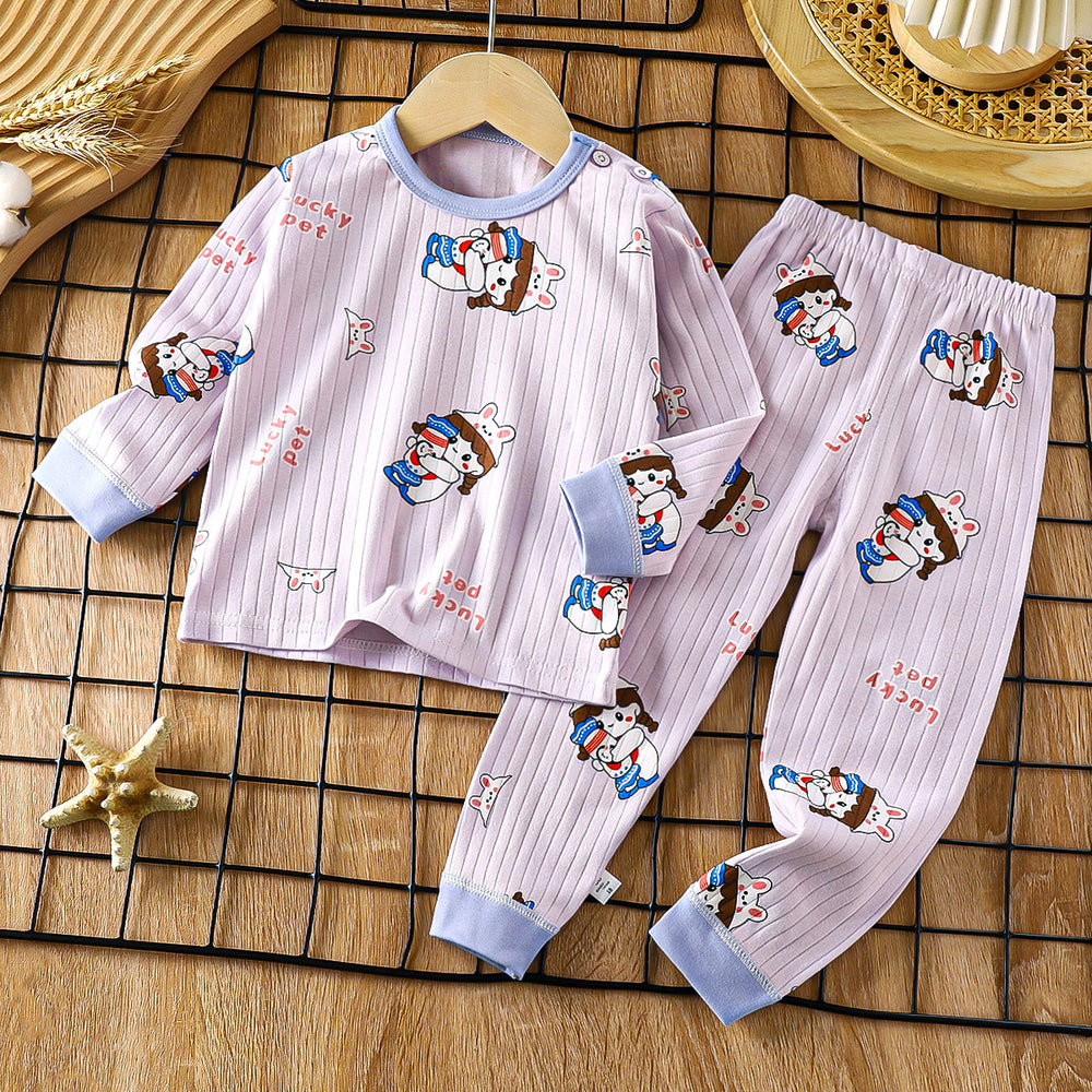 Kids' cotton underwear set - new spring collection: boys' thermal underwear, girls' pajamas, and children's loungewear