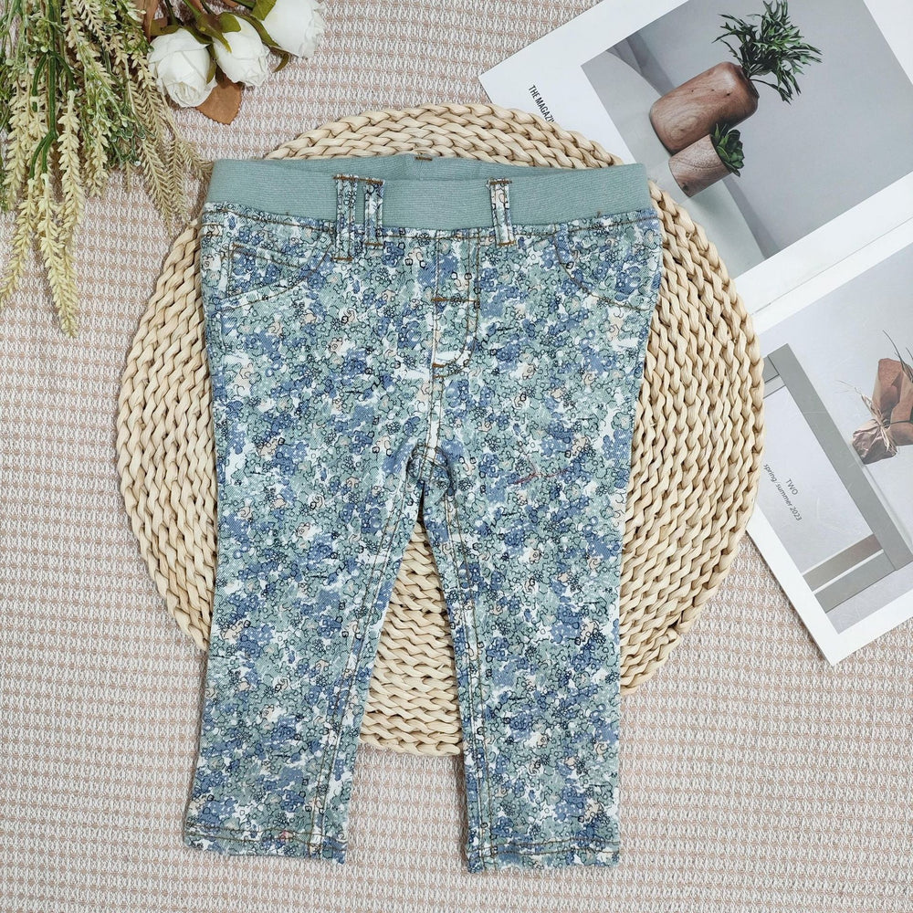 Mamapapas baby girl's spring/autumn casual long-sleeve top + denim pants set (export quality)