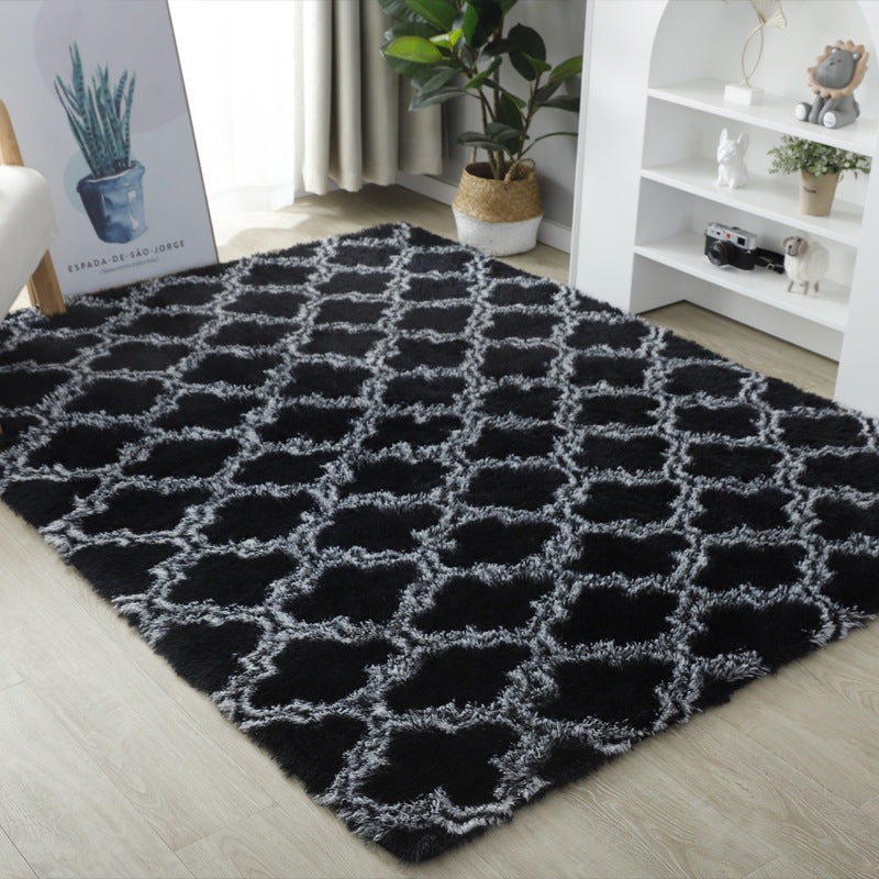 Modern scandinavianins full bedroom carpet tie-dye silk wool pattern carpet living room coffee table bedside mat long blanket