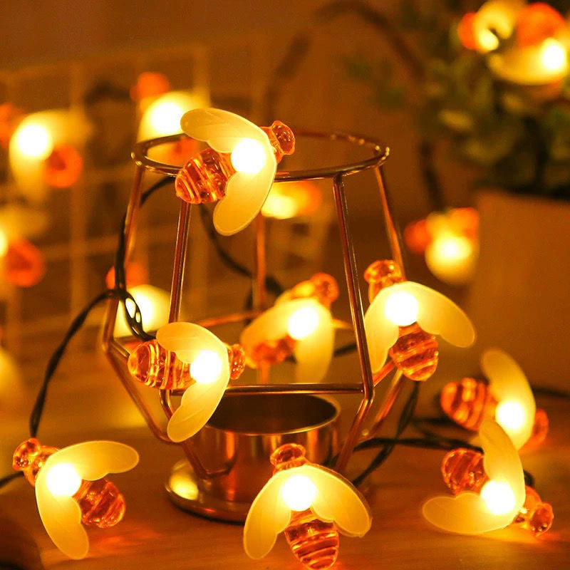 hot sale solar led light string bee flash light outdoor courtyard bedroom garden balcony decorative lights