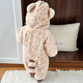 Super cute and thickened winter clothes for babies, fleece-lined baby rompers, warm winter outdoor outfits, adorable crawling suits