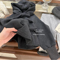 Girls' outfit:  autumn korean style design, bowknot hooded oversized floral bud gray sweatshirt and slouchy pants set - trendy