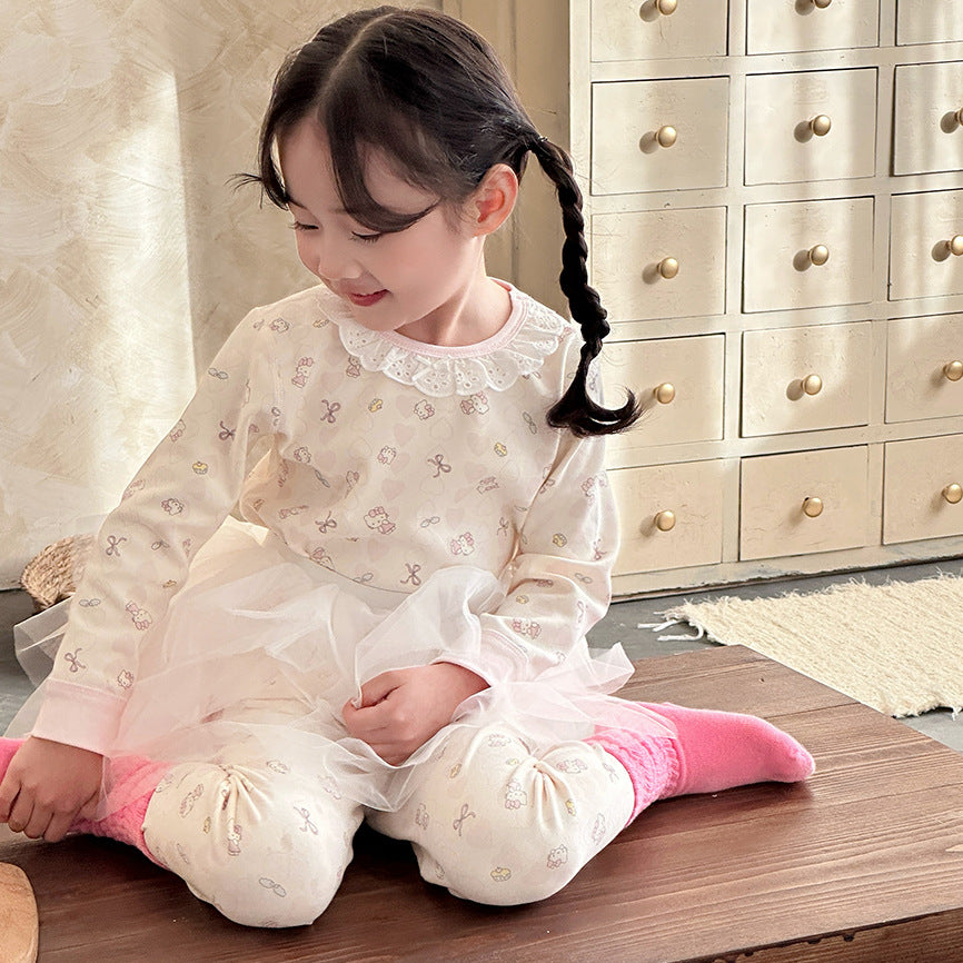 Kidsfall and winter shu velvet 320gthickenedpure cotton autumn clothes and long pants home clothes suit class a boneless baby suit clothes