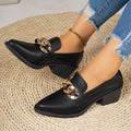 Mary jane flats women's thick sole heightened  spring and autumn new sweet pointed toe chain easiest for match women's flats