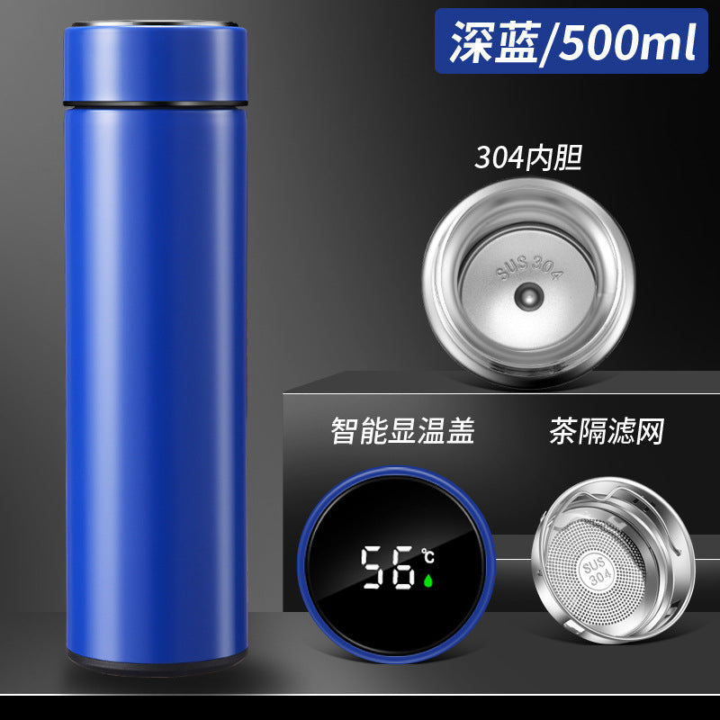 Digital display 316 stainless steel thermos - smart temperature monitoring, straight cup design, business gift, promotional water bottle with custom logo