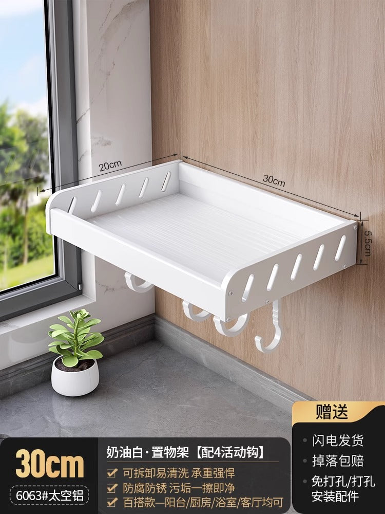 White balcony, washing machine rack above the laundry pool, no punching, wall hanging, living room, bedroom, flower storage shelf
