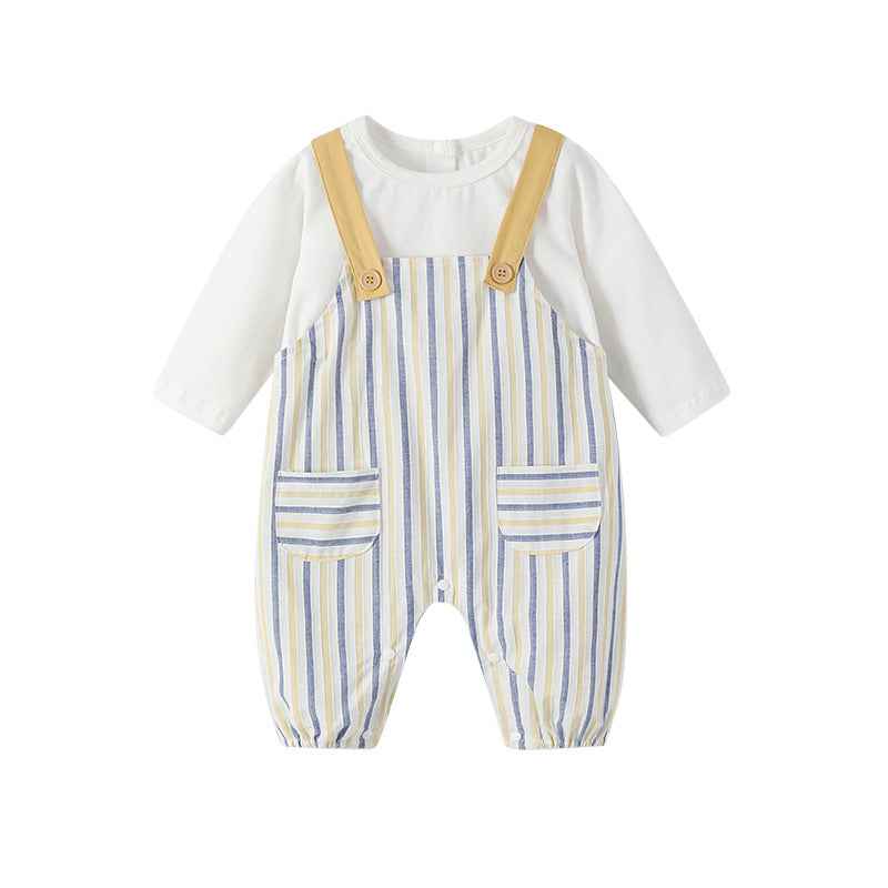Baby autumn clothes  new style first birthday infant outfit casual gentleman romper baby boy clothing