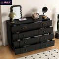 Solid wood bedroom nightstand with multiple drawers, storage cabinet, living room side table, small apartment rental unit organizer