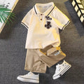 Boys' summer short-sleeve outfit:  new trendy style, stylish baby clothes, kids' summer cool & edgy apparel