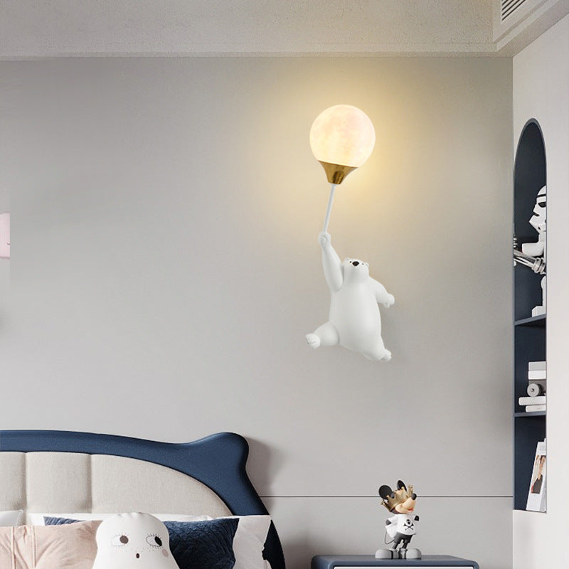 Wall lamp bedside lamp bedroom staircase lamp background wall wall lamp hanging lamp boy girl bear children's room lamp E