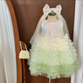 summer girls' gradient soft tulle skirt sequin dress princess chic lace cake skirt wholesale
