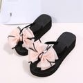 plus size summer new bowknot flip-flops casual outdoor beach seaside vacation wedge sandals