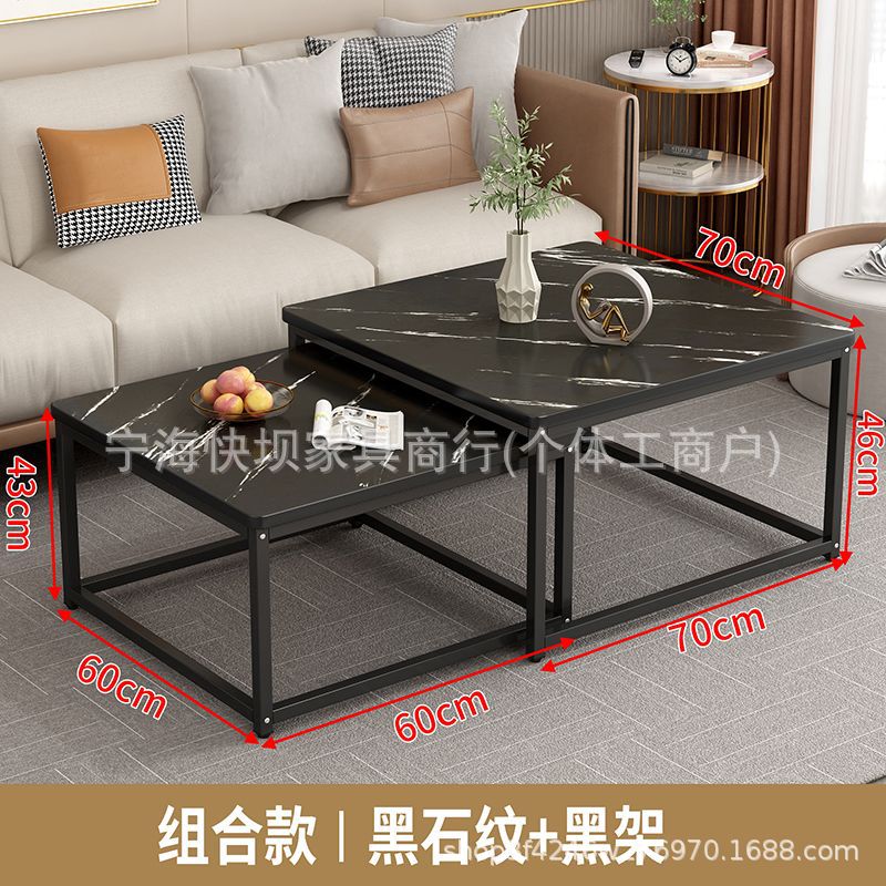Accessible luxury square coffee table living room rental house for home small table casual modern small apartment tea table 2026new arrival