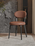 Italian cream style dining chair - premium light luxury designer chair for home - modern minimalist upholstered backrest dining table stool