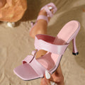 2026 new pink stiletto heel sandals - women's luxury-inspired open-toe sandals with buckle strap, fashionable and versatile