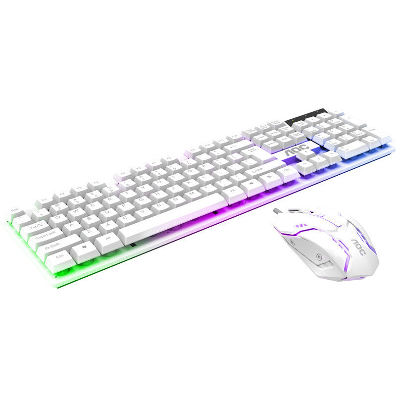 Aoc km100 wired usb illuminated keyboard and mouse combo - mechanical feel gaming keyboard and mouse set