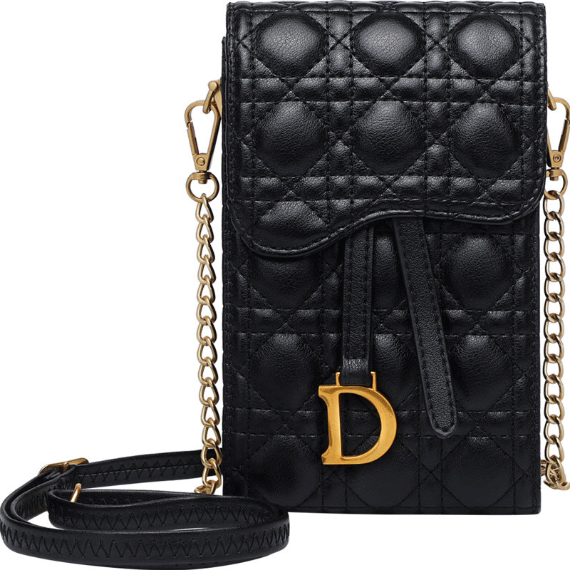 Small and large-capacity leather messenger bag women's 2025 new mobile phone shoulder bag first-layer cowhide mini women's bag