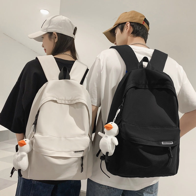 Couple backpack simple large capacity travel backpack female leisure Japanese junior high school student high school student schoolbag male
