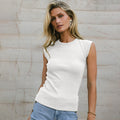 fashionnew arrival women's silm sleeveless round neck knitting ribbed pure colortopsfashionsexy hot girl vest