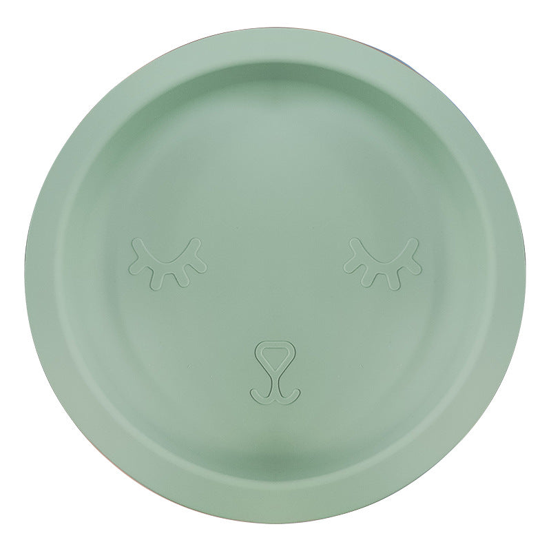 Children's silicone plate with lid disc baby complementary food feeding tray baby special children's tableware set wholesale