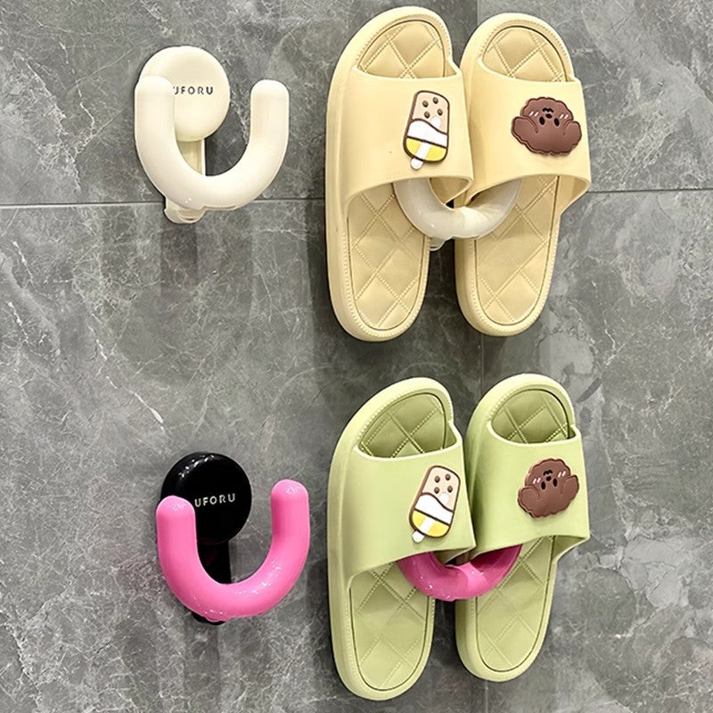 Bathroom slipper rack, suction cup type, punch-free wall-mounted bathroom special new drain rack hook storage rack