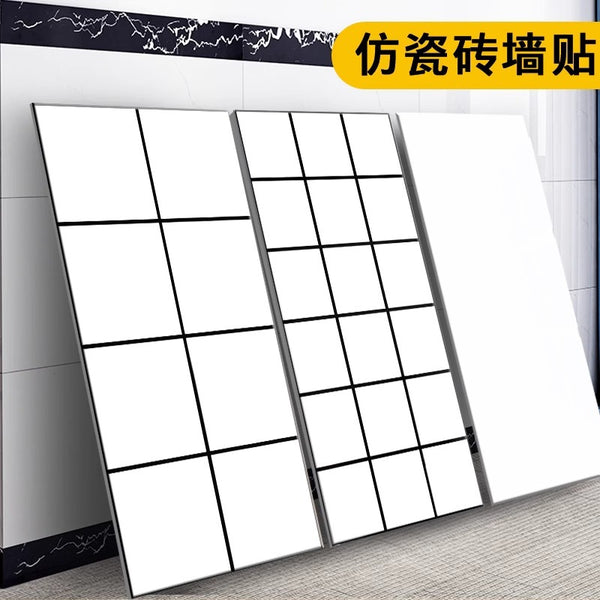 Wholesale  thickened kitchen oil-proof sticker waterproof and moisture-proof white self-adhesive wallpaper tile wall wallpaper marble