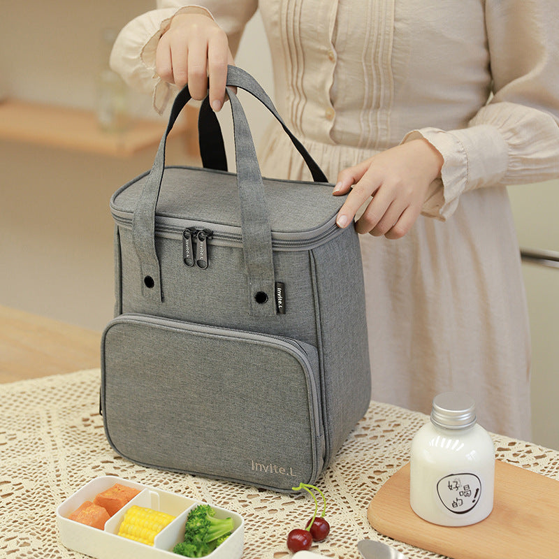 Bento bag, thermal insulation bag, student lunch box, handbag, aluminum foil thickened large bag with rice bag, office worker lunch box bag.