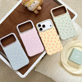 Color-blocked macaron phone case with all-over polka dot design, compatible with apple 17 pro max. iphone 18 skin-feel jelly case, also suitable for iphone 15