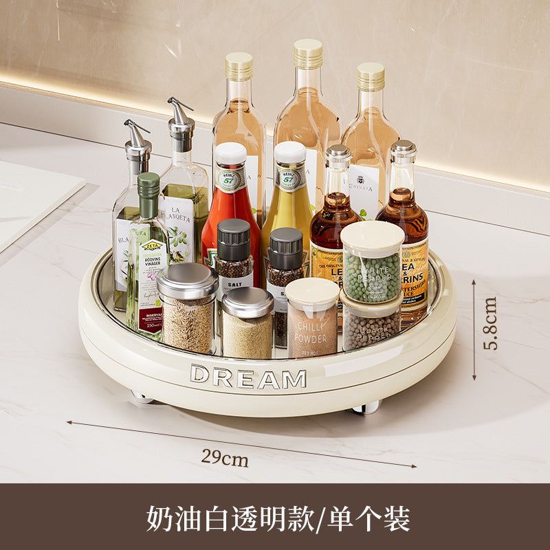 Rotatable seasoning storage tray Multifunctional seasoning rack Household seasoning storage box Kitchen storage finishing rack