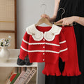 Girls' knit sweater set - new  collection: oversized collar sweater and pants set