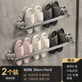 Bathroom suction cup slipper rack - no drilling required, wall-mounted, for home use, bathroom toilet hanging rod, towel and slipper drainage storage rack