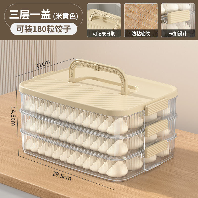 Dumpling box food grade frozen refrigerator storage box for home multi-layer crisper box kitchen wonton dumplings quick-frozen special