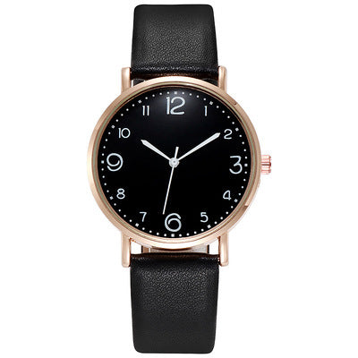 Aliexpress cross-border new korean style fashionable minimalist leather belt watch women's casual student quartz ladies watch - direct from the manufacturer