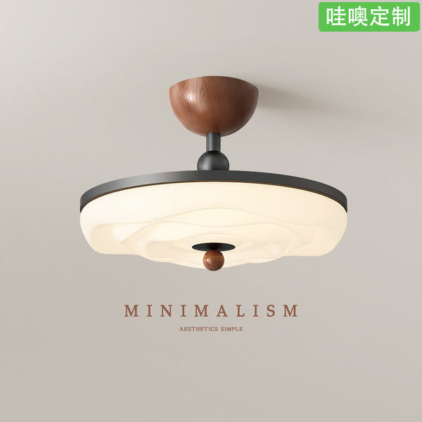 [Wow] Medieval cream wind simple ceiling lamp walnut pattern chandelier American retro full spectrum eye protection lamp