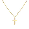 Aliexpress cross-border hot selling jewelry: 18k gold plated cross pendant necklace, fashionable minimalist beaded chain, women's short style